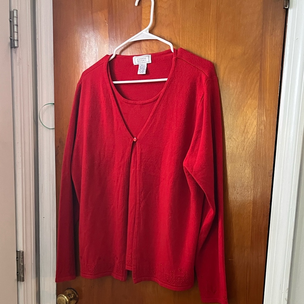 Jennifer Moore Women's Red Cardigan